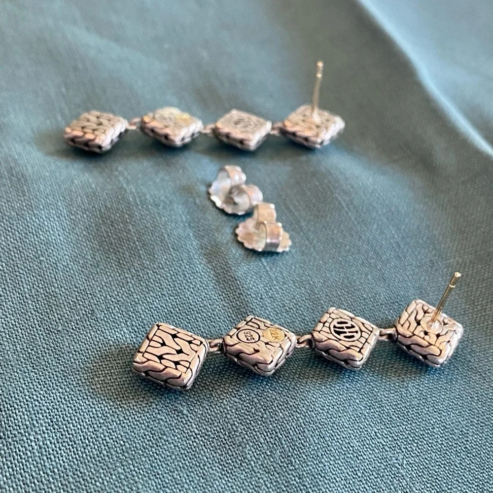 John Hardy Paul Four-Square Drop Earrings - Picture 10 of 10